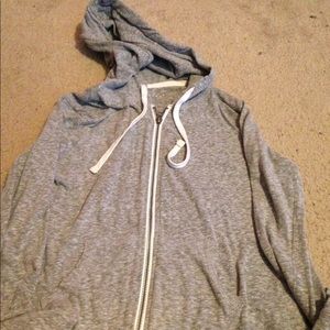 grey long sleeve hoody zip up